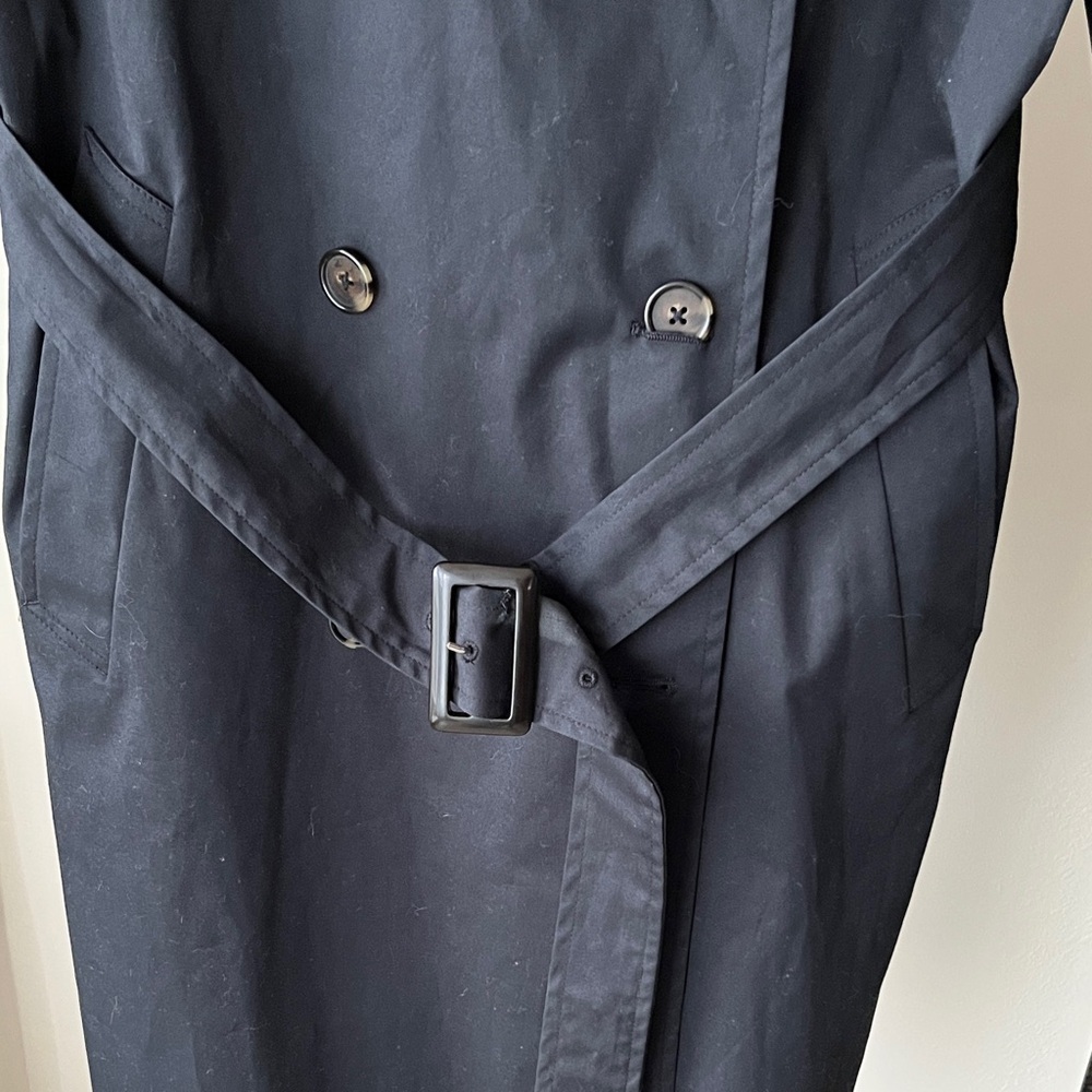 NWOT Marks and Spencer Classic Black Trench Coat - Picture 3 of 11